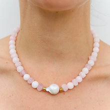 Blush Quartz Keshi Necklace