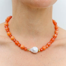 Sunset Quartz Keshi Necklace