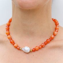 Sunset Quartz Keshi Necklace