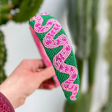 Snake Beaded Headband Green