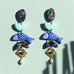 Sardine Crab Earrings