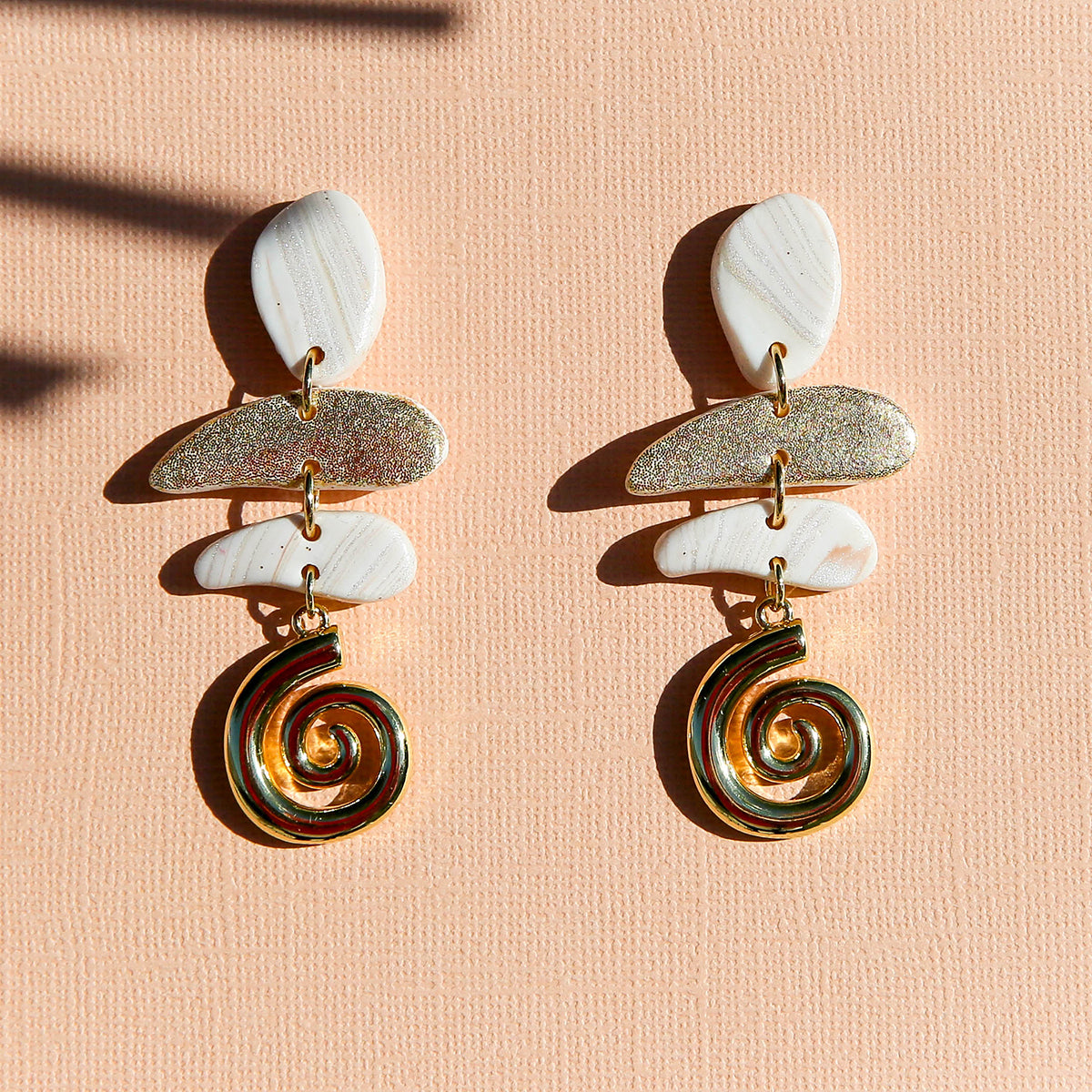 Swirl Golden Earrings