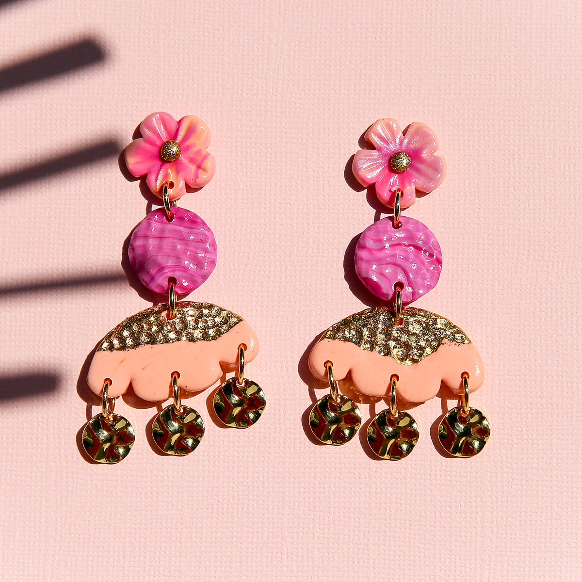 Pink and Peach Forme Earrings