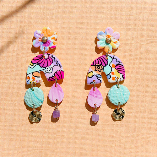 Flower chandelier Earrings