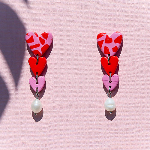 Heart Pearl Dangles