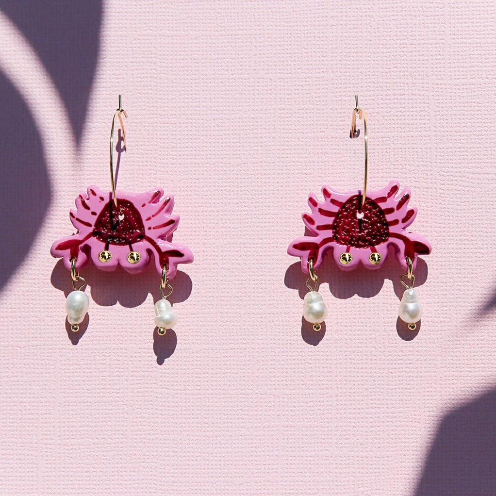 Crab Pearl Earrings