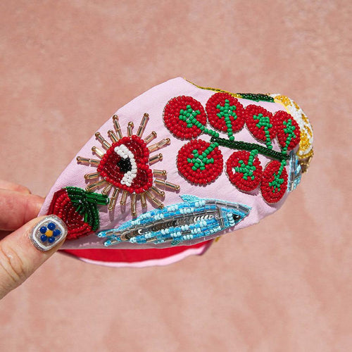 Pink Pomodoro Beaded Headband