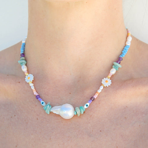 Keshi Rainbow Necklace