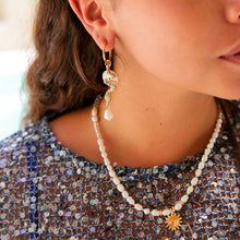 Snake Pearl Huggie Hoops