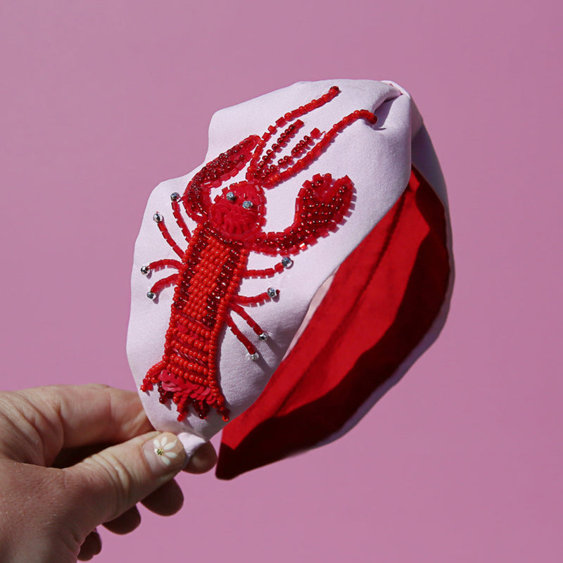 Red Lobster - Let\'s Get Cray - Beaded Embellished and Jeweled Headband Red Lobster Fascinator - Masquerade Store main image 4