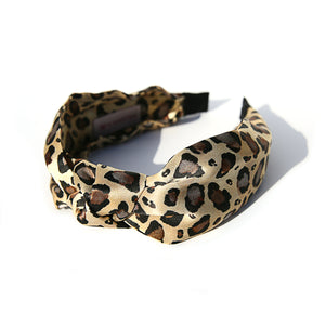 Leopard Print Headband 100% Silk