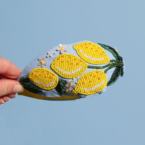 Blue Citrus Beaded Headband