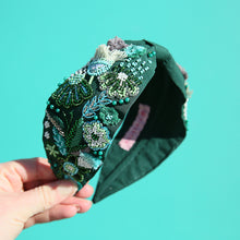 Emerald Blossom Beaded Headband