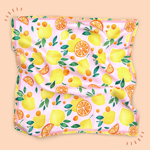 100% Silk Citrus Scarf