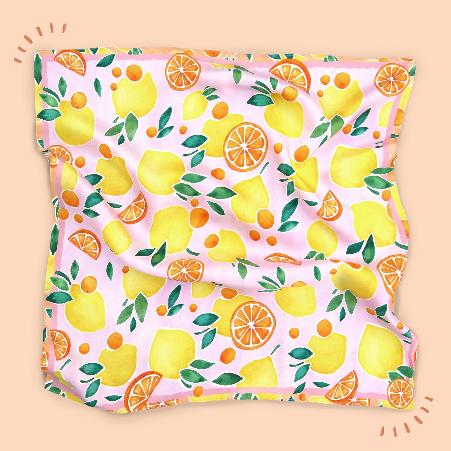 100% Silk Citrus Scarf